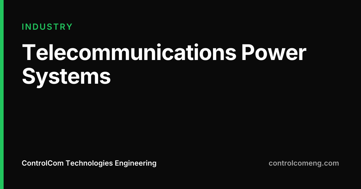 Telecommunications Power Systems | ControlCom