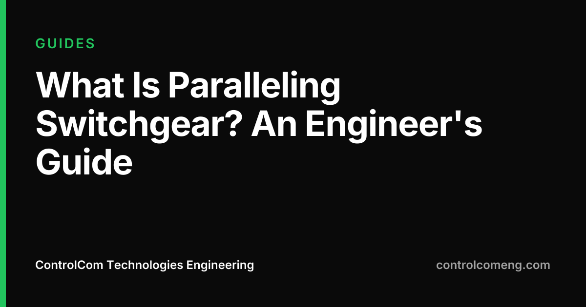 What Is Paralleling Switchgear? A Power Engineer's Guide | ControlCom